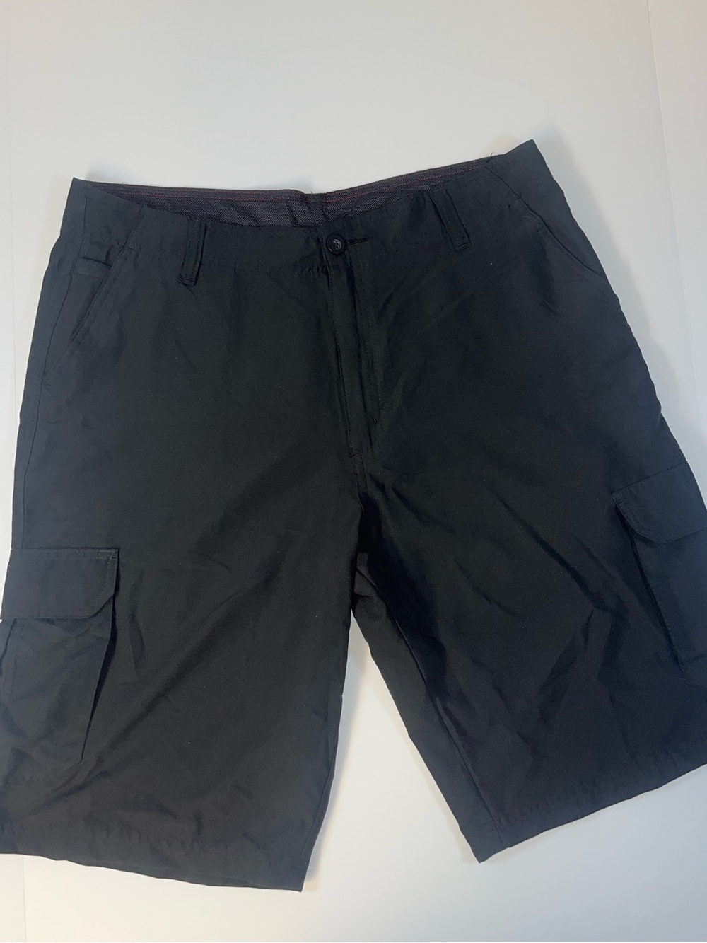 burnside Men's Black Cargo Shorts with Side Pockets
